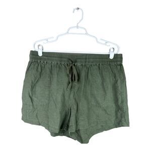 Torrid Linen Spandex Blend Green Pull On Drawstring Pocket Shorts Size 0